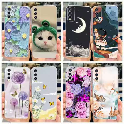 For Vivo Y20 Y20i Y20s Case Y12s Y12a Y11s Stylish Painted Back Cover Cleasr Silicone Soft Phone Cas