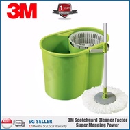 3M Scotch-Brite 360° Spin Mop Bucket Set with 2 mop heads