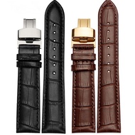 Universal Leather band 16mm 18mm 19mm 20mm 22mm leather Strap for Tissot Watch, folding clasp 24mm
