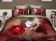 SmartLivingPro 7 in 1 Bedsheet With Roses Flowers 3D Design