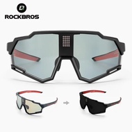 ROCKBROS Cycling Sunglasses Bike Polarized Photochromic Glasses Electronic Color Change UV400 Safety Bicycle Eyewear Sports Goggles