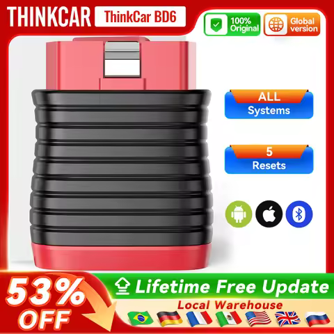 MUCAR THINKCAR BD6 Bluetooth Scanner Car Diagnostic Tool OBD2 Scanner All Cars Full System 5 Reset F