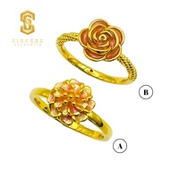 Sincere store Emas 916 3L Cincin Flower | Emas 916