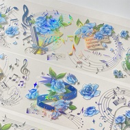 Handbook Sub-Packing Tape 96 Blue Rose Variation Five Treasures Cultural Creative Note Flower PET Ma