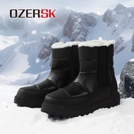 OZERSK บูทกันลื่นสำหรับผู้หญิงบูทกันลื่นสบายๆหิมะสำหรับฤดูหนาวรองเท้าอบอุ่นตุ๊กตาแฮนด์เมด
