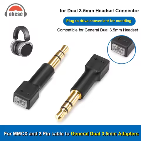 1 Pair 3.5mm to MMCX Adapter/ 3.5mm to 0.78mm Adapter for OKCSC M1 M2 ZX-1 WTD-3 Headphones Conversi