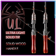 5 Feet Solid Wood Handle And Solid Carbon Tip Ultra Light Trout Fishing Rod Fast Spinning Casting Ul