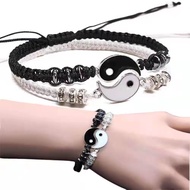 Best Friend Bracelets for 2 Matching Yin Yang Adjustable Cord Bracelet for Bff Friendship Relationsh