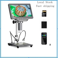 [MY Stock]TOMLOV DM201 SE 7'' LCD Digital Microscope 1200X,12MP Long Stand Soldering Coin Microscope