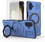 Asuwish Phone Case for Samsung Galaxy A07 4G with Tempered Glass Screen Protector Cover and Magnetic