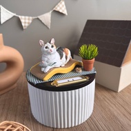 【客製全身寵物】月落屋 最愛的床床 寵物紀念罐 骨灰罐 M號