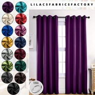 lilacscurtain - Iris Hook/Eyelet Mix Langsir Blackout Curtain (270cm-280cm)