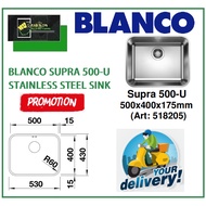 Blanco SUPRA 500-U Undermount Kitchen Sink: