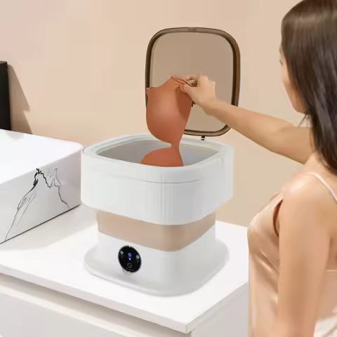 10L Portable Washing Machine 40W Folding Washer Dormitory Spin Dryer Underwear Washing Machine Trave