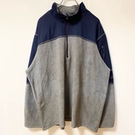 古著STARTER 長袖半拉鍊抓絨冰球外套，顏色拼接寬鬆版型，XXL 碼
