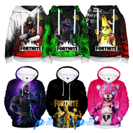 [P159p9] เสื้อมีฮู้ด Fortnite แฟชั่นใหม่เสื้อสเวตเชิ้ตผู้ชายผู้หญิงเด็กพิมพ์ลาย3D เสื้อสวมหัวเด็กเล็กเด็กผู้หญิงเด็กผู้ชายเสื้อสวมหัวสีเขียว