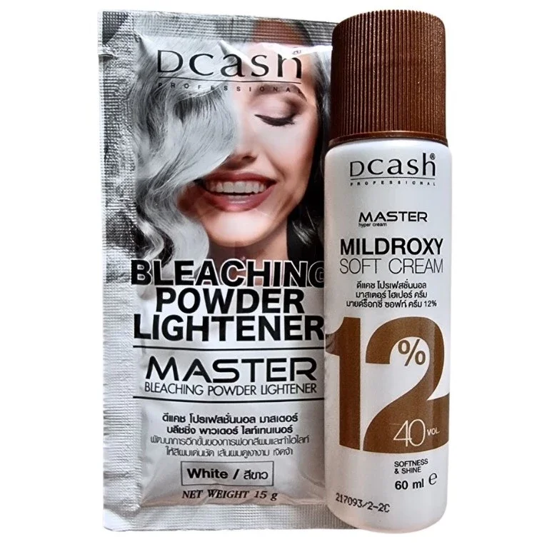 D-CASH Master White Hair Bleaching Dye Color Lightener Lightening Powder   Price:💰 RM 20.00 Contain:
