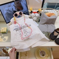 90-160cm Girls Vest Suit Summer Two-Piece Style Medium Big Kids Genuine Korean Children's Clothing L