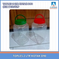 2 Liter Square Plastic Jar + Lid D90 (1 PCS)