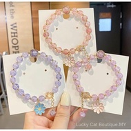 Gelang Manik Kristal, Fesyen Ramadan, Gaya Korea, Gelang Daisy Kecil, Gelang Pasangan, Aksesori Muda