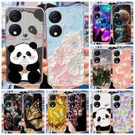 Honor X7b Casing HonorX7b X 7B 5G 4G CLK-LX1 CLK-LX2 CLK-LX3 Cute Panda Flower Painted Soft Silicone