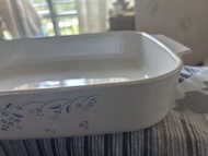CorningWare Baking Dish with Blue Floral Design