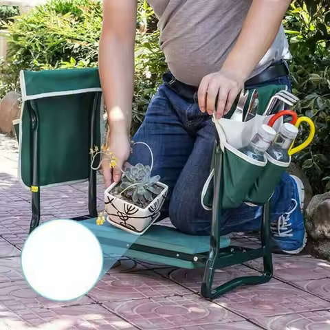 Outdoor Garden Kneeling Stool Sitting And Kneeling Chair Tool Oxford Fabric Folding Garden Kneeler C