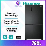 [EXPRESS DELIVERY] HISENSE Refrigerator 780L Inverter Side by Side Fridge | RS869N4ABV Peti Sejuk