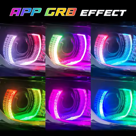 TAOCHIS 5D Angel Eyes Lens Shroud 2.5 Inch 3.0 Inches automotive lights work with Bi LED projector l