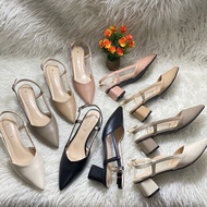 Chunky heels 5cm matte by TMT stripe back import high quality fashion shoes women's shoes with tofu 