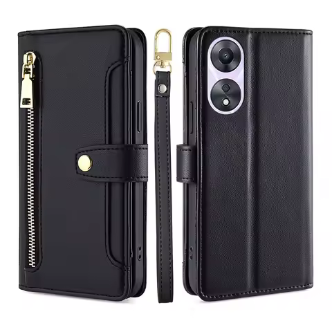 Leather Flip Phone Case for OPPO A92S A91 A11X A83 A78 A73S A58X A78 A77 A56S A57 Crossbody Case wit