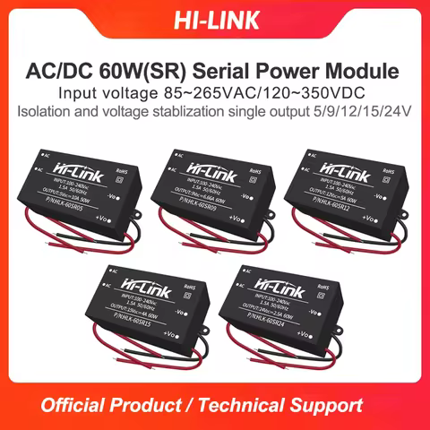 Hi-Link New AC/DC Converter HLK-60SR05 60SR09 60SR12 60SR24 50W 5V10A 60W 12V5A Isolated Power Suppl