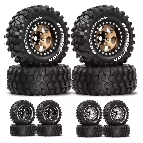 4pcs 95mm Metal Deep Dish Beadlock Wheel Rims for 1/10 RC Crawler Car Compatible with MJX H12Y R260 