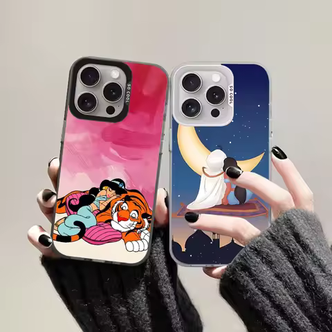 A- Aladdin J-Jasmine Princess Phone Case For IPhone 16 15 14 13 12 11 Pro Max Plus Color Shockproof 