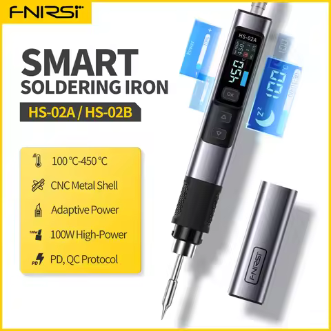 FNIRSI HS-02 Adjustable Heat Control Tool DC 20V 100-450℃ PD 100W Portable Repair Device