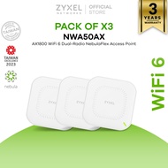 ZYXEL NWA50AX แพ็ค 3 ตัว ตัวขยายสัญญาณ WiFi 6 AX1800 Access Point รองรับ GbE PoE และมี Free Cloud
