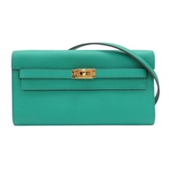 帝王綠 Epsom牛皮 Kelly To Go Wallet 肩背包 U刻 金扣【HERMES 愛馬仕】 H084169CK