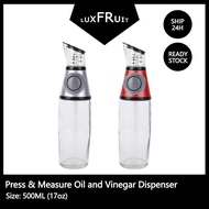 Oil Bottle Dispenser Glass Oil Bottle Vinegar Dispenser Press Measure Dispenser Bekas Minyak Cuka Oi