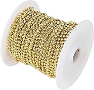 Ball Chain Number 6 Yellow Brass Plated Ball Chain 100 Feet Spool | 3.2 mm in Diameter | Corrosion R
