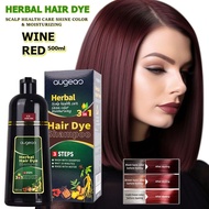 C5 Wine Red 500ml Augeas Herbal Hair Dye Shampoo Hair Color 100% FDA Approved