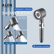 ALON 4 In 1 High Pressure Shower Head Black Grey with 3 Mode Rain Shower Head Kepala Pancuran Mandian