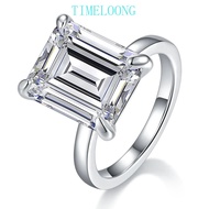 8 CT Real Moissanite 3EX VVS1 D Color Emerald Cut Gems Women Ring 925 Silver Gift GRA