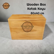 Wooden box 80x40 cm wooden crate lid wooden crate storage box