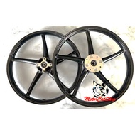 🔥Enkei Sport Rim SP522 Custom🔥 Y15ZR / Y16 Siap Hub Chrome, SP522 Custom Hitam, Hub Chrome Size (Fro