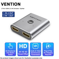 Vention 2 Port HDMI 2.0 4K 60Hz Bi-Direction 1 In 2 Out / 2 In 1 Out Switcher / Splitter For Projector Display Computer Laptop