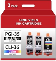 PGI-35 CLI-36 Ink Cartridges Replacement for Canon 35 36 Ink Cartridge Compatible for PIXMA TR150 iP