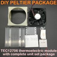 DIY Peltier TEC1-12706 thermoelectric module Refrigeration 1Hp cooling air conditioner system set kit package DC 12V 60W