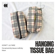 Hanging tissue bag - hanging tissue holder - car tissue holder
