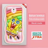 Samsung J2 J7 Prime Pro J7 2015 Core NXT J5 Pro 4G 2017 J3 2016 Happy SpongeBob 3D Colorful Wave Bor