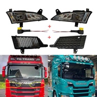 1Pair Fog lights For Scania G series P series Truck 24V LED Light 2659167 2659166 and Cover Panel 2307654 2307660   2Pcs